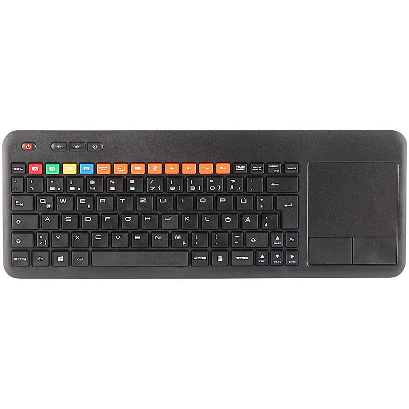 Funk-Tastatur m. Touchpad, für Smart-TVs von Samsung u.v.m., PC, PS3/4