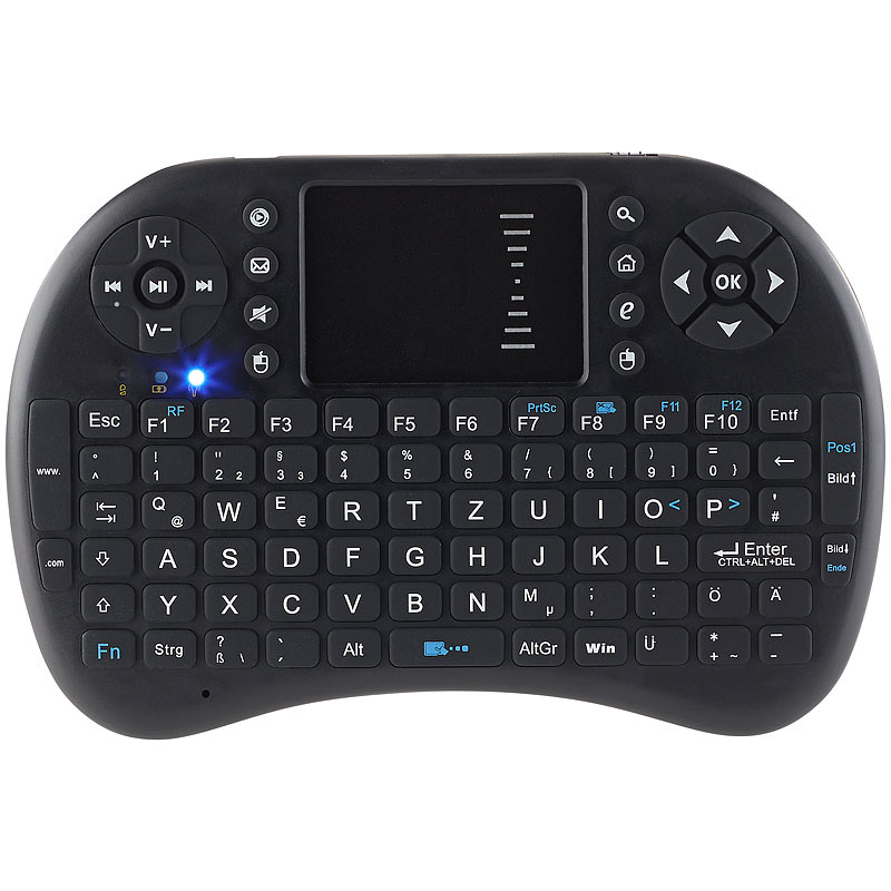 Mini-Funktastatur MFT-240, mit Touchpad und Multimedia-Tasten