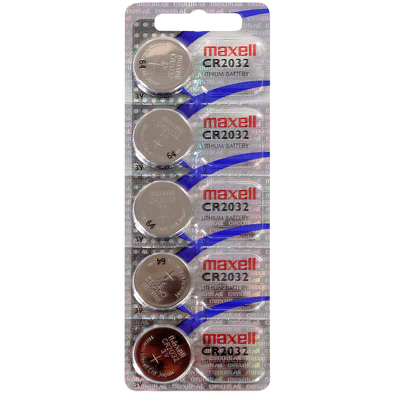 Lithium Knopfzellen CR2032, 3 V, 220 mAh, 5er-Sparpack