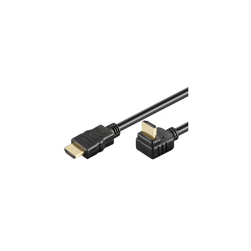HDMI-Kabel, vergoldeter Stecker, 90° gewinkelt, 2 m