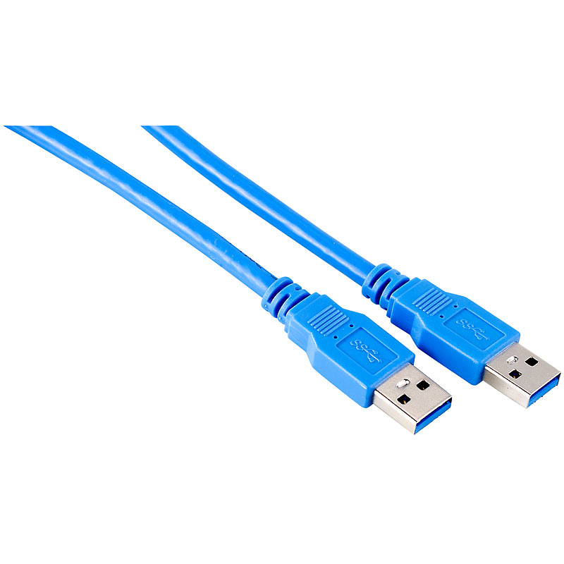 USB-3.0-Kabel Super-Speed Typ A Stecker auf Stecker, 1,8 m, blau