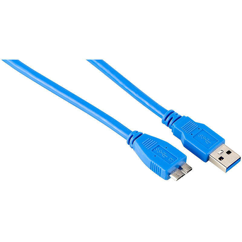 USB-3.0-Anschlusskabel, A-Stecker auf Micro-B-Stecker, 1,8 m