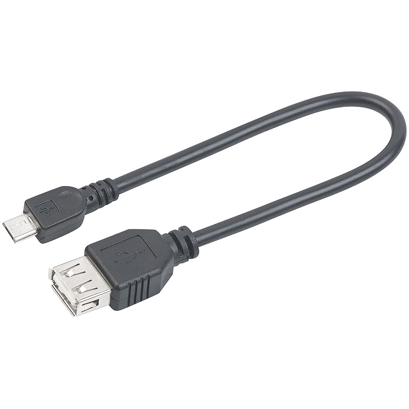 USB-OTG-Adapterkabel, Micro-USB Stecker zu USB-Buchse, 20 cm