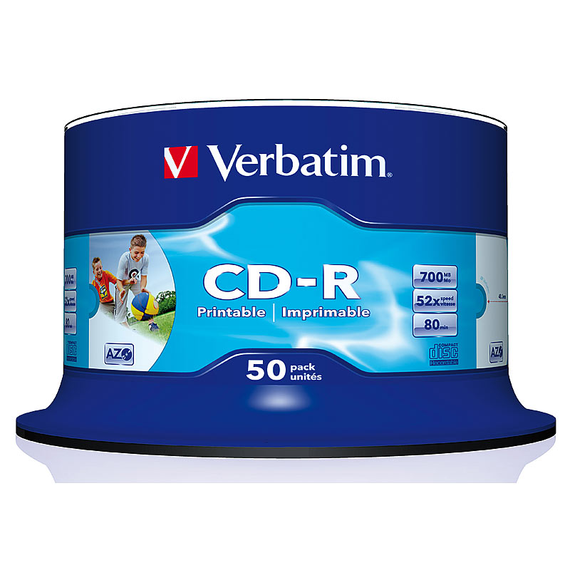 CD-R 700MB Super AZO WIDE-Printable, 50er Spindel