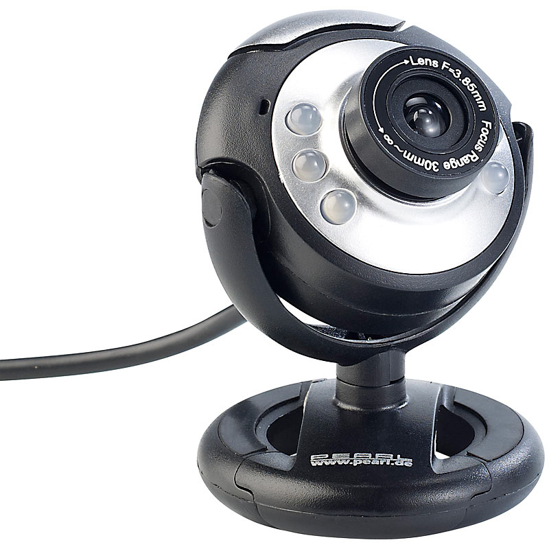Hochauflösende USB-Webcam mit 6 LEDs, HD-Video (1280 x 1024 Pixel)