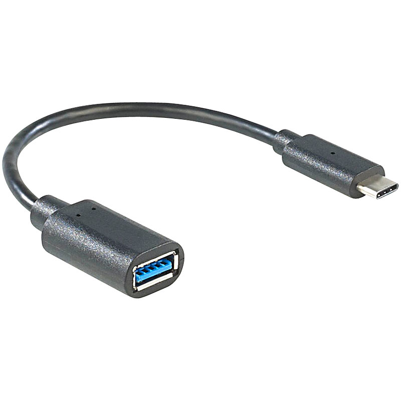 USB-3.0-Anschlusskabel C-Stecker auf A-Buchse, 15 cm