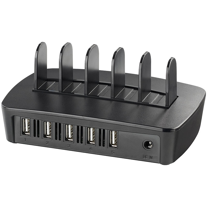 5-Port-USB-Profi-Ladestation mit Smart Power, Quick Charge, 60 Watt