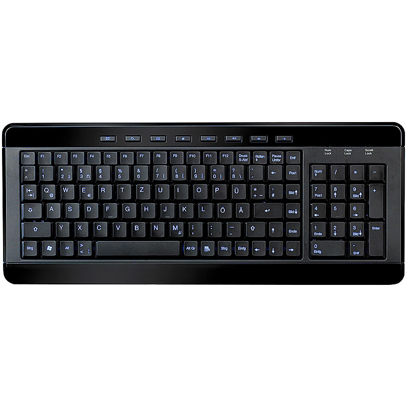 Kompakte USB-Multimedia-Tastatur 