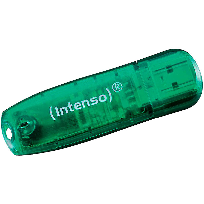 8 GB USB-2.0-Speicherstick Rainbow Line, transparent-grün