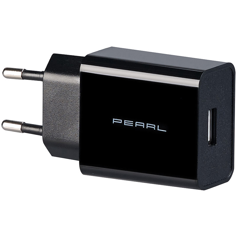 USB-Netzteil für Mobilgeräte, 2,1 A / 10,5 Watt, schwarz