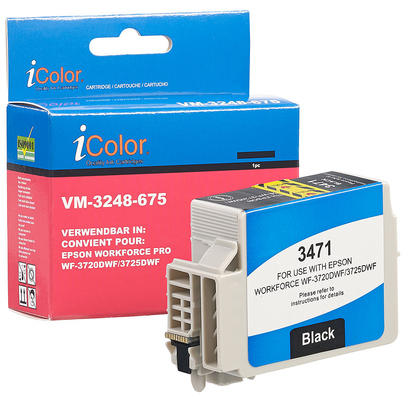 Tintenpatrone für Epson-Drucker (ersetzt T3471 / 34XL), schwarz, 22 ml