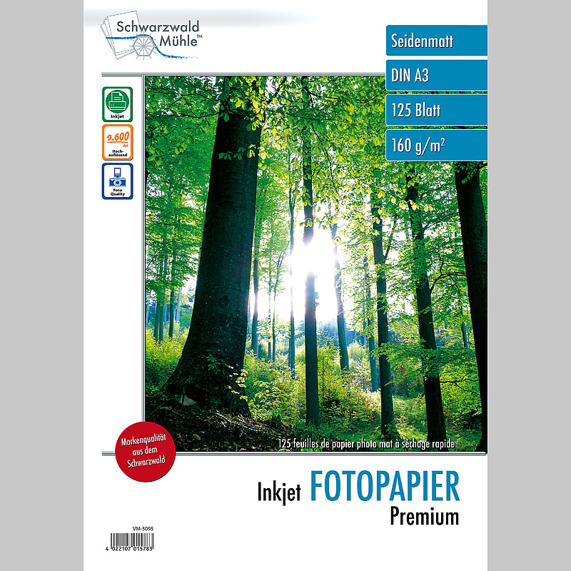 125 Bl. Inkjet Fotopapier Premium matt 160 g/m² A3