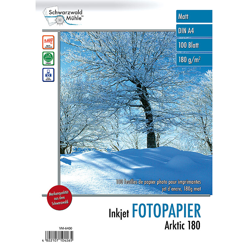 100 Blatt Inkjet-Fotopapier 