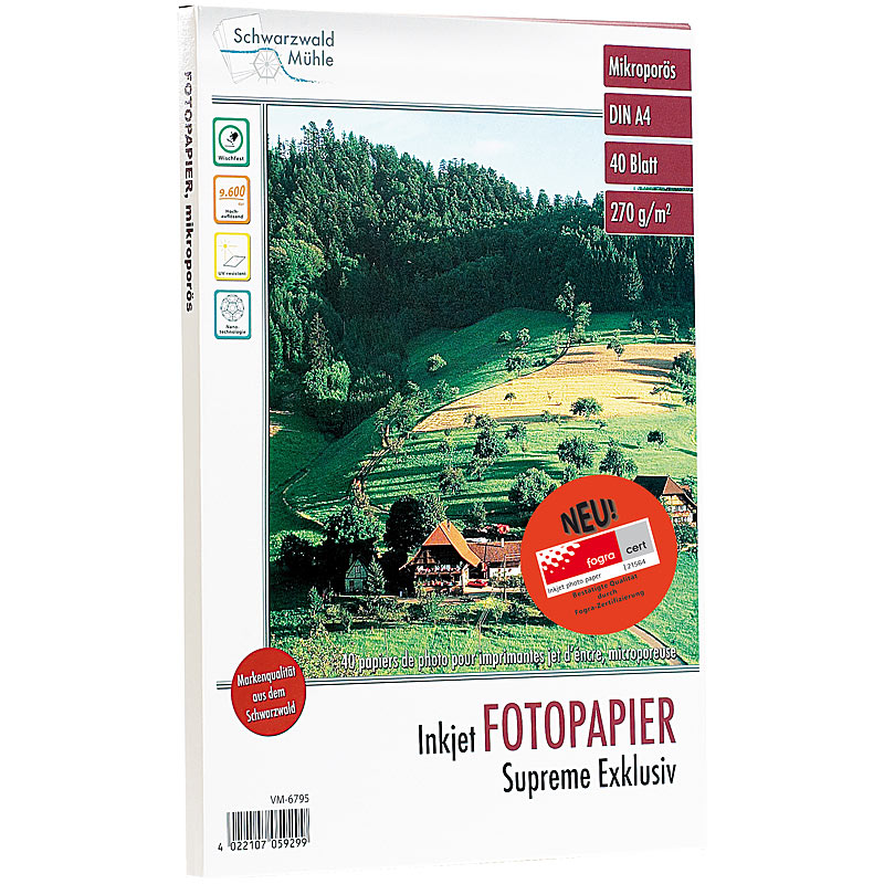 40 Bl. Hochglanz-Fotopapier Supreme exklusiv 270g/A4
