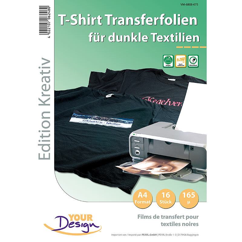 10pcs A4 Transferpapier zum Aufbügeln für helles und dunkles Stoff-T-Shirt