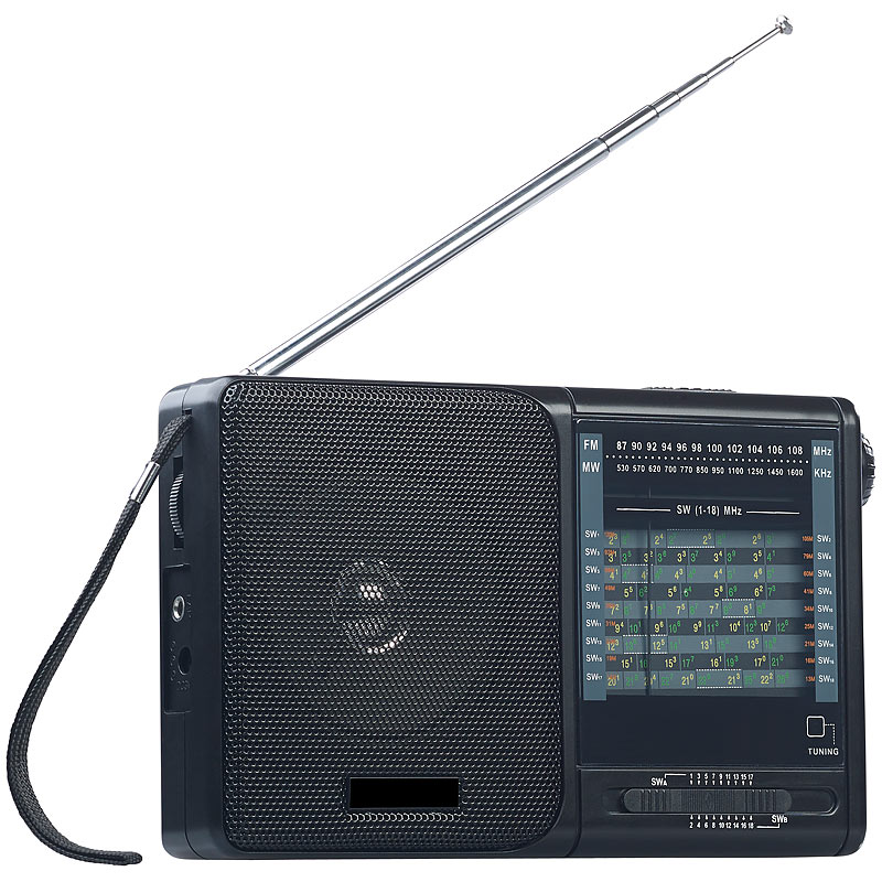 Taschenradio Analoger 20BandWeltempfänger mit FM, MW und 18x KW (FM