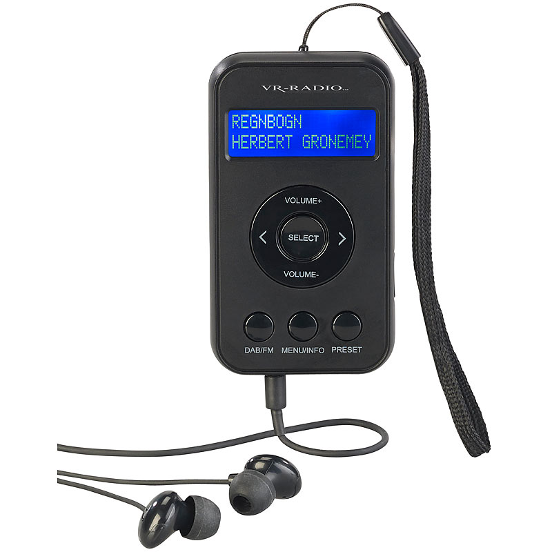 VRRadio Digitales Taschenradio mit DAB+/FM, Akku, LCD