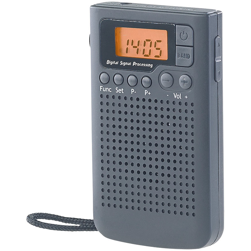 Pocket Radio UKW/MWTaschenradio mit LCDDisplay, Wecker