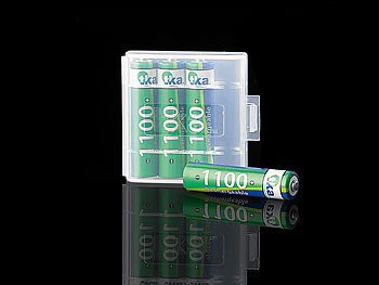 4er-Set NiMH-Akkus Typ AAA / Micro, 1.100 mAh, mit Aufbewahrungs-Box 4er-Set NiMH-Akkus Typ AAA / Micro, 1.100 mAh, mit Aufbewahrungs-Box