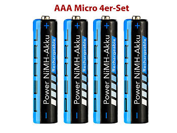 1100 mAh NiMH-Akkus AAA Micro 4er-Set 1100 mAh NiMH-Akkus AAA Micro 4er-Set