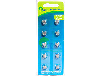 Alkaline-Knopfzellen LR41, 1,5 Volt, im 10er-Sparpaket Alkaline-Knopfzellen LR41, 1,5 Volt, im 10er-Sparpaket