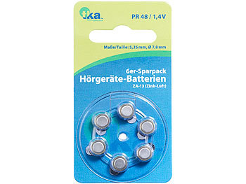 Hörgeräte-Batterien ZA-13 (PR48) Zink-Luft 1,4 V, 6er-Sparpack Hörgeräte-Batterien ZA-13 (PR48) Zink-Luft 1,4 V, 6er-Sparpack