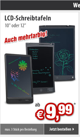 HotPriceMail - GRATIS statt 29,90 EUR: LCD-Schreib- und Zeichentafel, 21,5 cm / 8,5 Zoll mit Stift und Lösch-Sperre